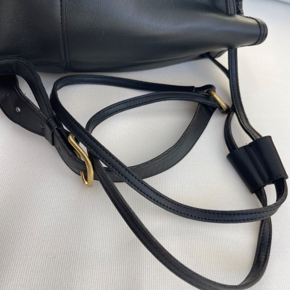 🖤Vintage 90s Authentic Coach Bixby Sling 9984 Black Leather Backpack Drawstring - Picture 6 of 8